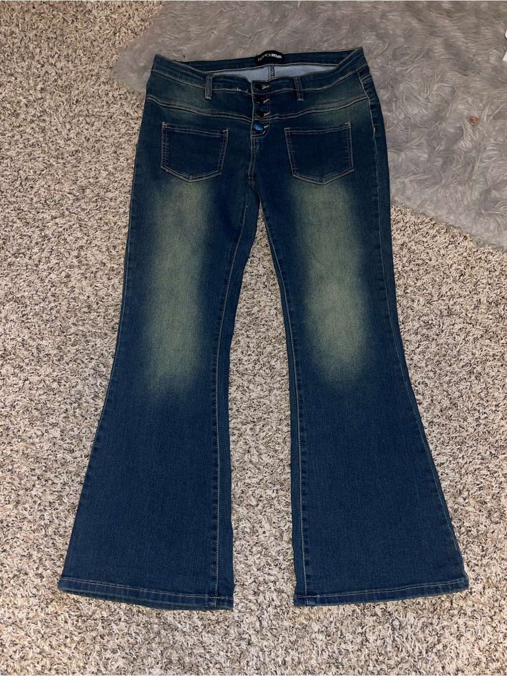 Fashion Nova Fit & Flared Y2K Style Jeans